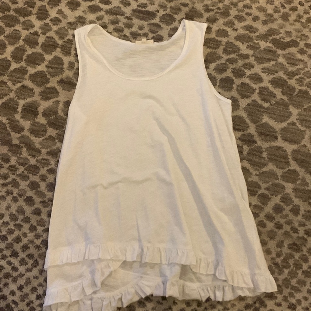 White cotton bleu boutique tank- medium